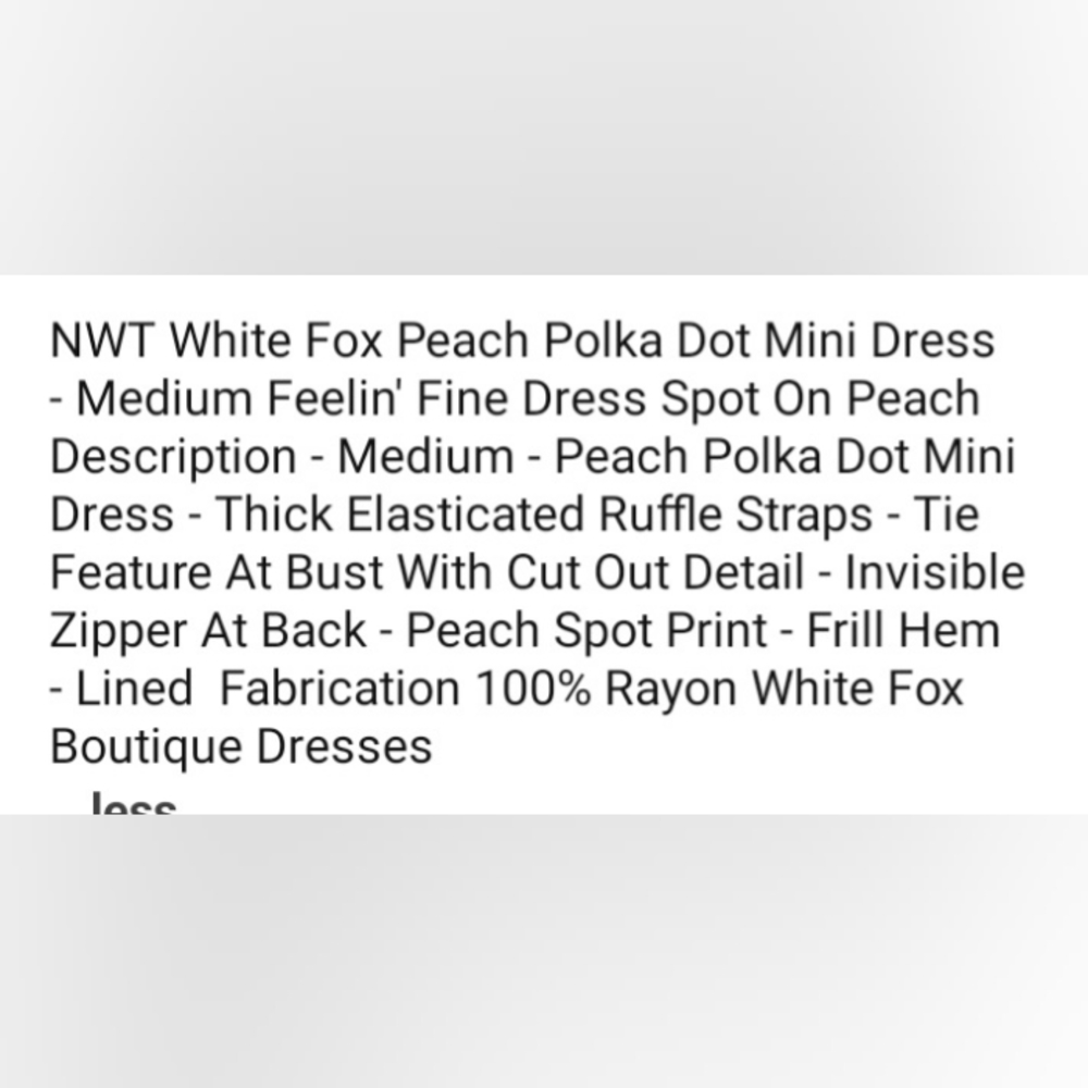 White Fox SpotOn peach dress - Picture 9 of 9